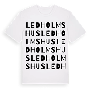 Ledholmshus ordlek t-shirt – ekologisk bomull t-shirt från Pinshirt