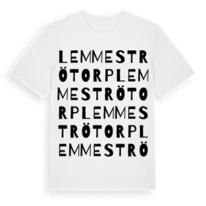 Lemmeströtorp ordlek t-shirt – ekologisk bomull t-shirt från Pinshirt