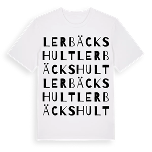 Lerbäckshult ordlek t-shirt – ekologisk bomull t-shirt från Pinshirt