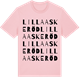 Pink Cotton t-shirt med Lilla Askeröd ordlek t-shirt