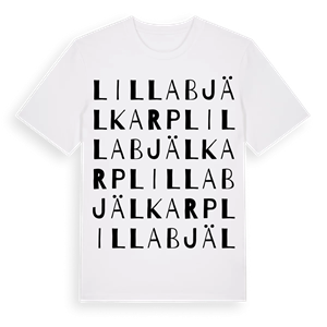 Lilla Bjälkarp ordlek t-shirt – ekologisk bomull t-shirt från Pinshirt