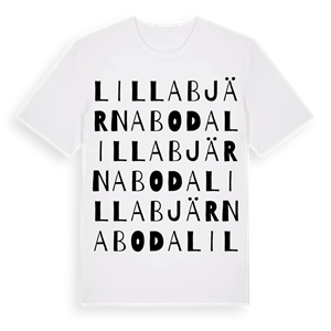 Lilla Bjärnaboda ordlek t-shirt – ekologisk bomull t-shirt från Pinshirt