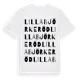 White t-shirt med Lilla Björkeröd ordlek t-shirt