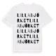 White t-shirt med Lilla Björket ordlek t-shirt