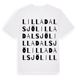 Lilla Dalsjö ordlek t-shirt – ekologisk bomull t-shirt från Pinshirt