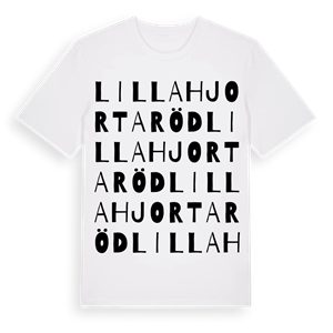 Lilla Hjortaröd ordlek t-shirt – ekologisk bomull t-shirt från Pinshirt