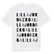 White t-shirt med Lilla Jordberga ordlek t-shirt