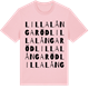 Pink Cotton t-shirt med Lilla Långaröd ordlek t-shirt
