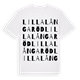 White t-shirt med Lilla Långaröd ordlek t-shirt