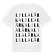 White t-shirt med Lilla Lärka ordlek t-shirt