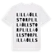 White t-shirt med Lilla Öllstorp ordlek t-shirt