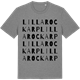Mid Heather Gray t-shirt med Lilla Rockarp ordlek t-shirt