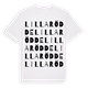 White t-shirt med Lilla Rödde ordlek t-shirt