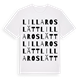 White t-shirt med Lilla Roslätt ordlek t-shirt