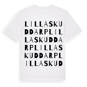 Lilla Skuddarp ordlek t-shirt – ekologisk bomull t-shirt från Pinshirt