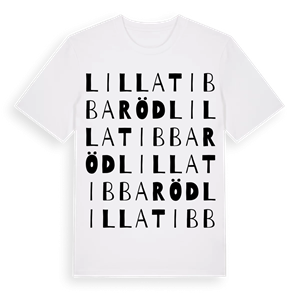 Lilla Tibbaröd ordlek t-shirt – ekologisk bomull t-shirt från Pinshirt