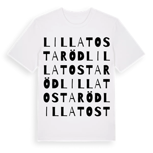 Lilla Tostaröd ordlek t-shirt – ekologisk bomull t-shirt från Pinshirt