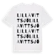 White t-shirt med Lilla Vittsjö ordlek t-shirt