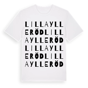 Lilla Ylleröd ordlek t-shirt – ekologisk bomull t-shirt från Pinshirt