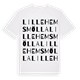 White t-shirt med Lillehems mölla ordlek t-shirt