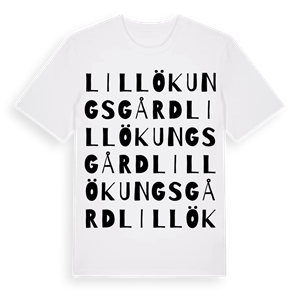 Lillö kungsgård ordlek t-shirt – ekologisk bomull t-shirt från Pinshirt