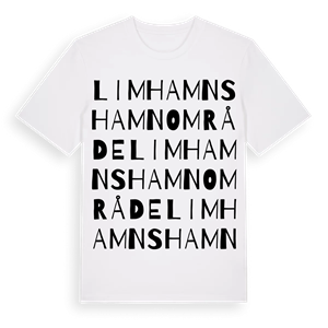 Limhamns Hamnområde ordlek t-shirt – ekologisk bomull t-shirt från Pinshirt