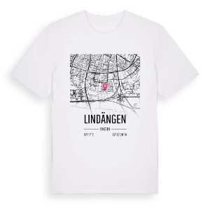 Lindängen karta t-shirt – ekologisk bomull t-shirt från Pinshirt