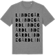 Mid Heather Gray t-shirt med Lindegård ordlek t-shirt