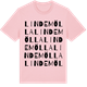 Pink Cotton t-shirt med Lindemölla ordlek t-shirt