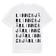 White t-shirt med Linnebjär ordlek t-shirt