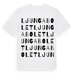 Ljungabolet ordlek t-shirt – ekologisk bomull t-shirt från Pinshirt