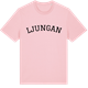 Pink Cotton t-shirt med Ljungan böjd t-shirt