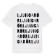 White t-shirt med Ljungarör ordlek t-shirt