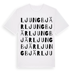 Ljungbjär ordlek t-shirt – ekologisk bomull t-shirt från Pinshirt