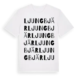 Ljungbjär ordlek t-shirt – ekologisk bomull t-shirt från Pinshirt