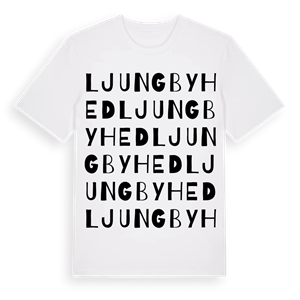 Ljungbyhed ordlek t-shirt – ekologisk bomull t-shirt från Pinshirt