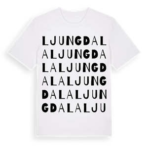 Ljungdala ordlek t-shirt – ekologisk bomull t-shirt från Pinshirt