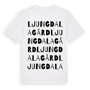 Ljungdala Gård ordlek t-shirt – ekologisk bomull t-shirt från Pinshirt