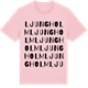 Pink Cotton t-shirt med Ljungholm ordlek t-shirt