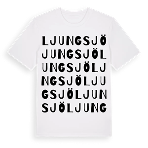 Ljungsjö ordlek t-shirt – ekologisk bomull t-shirt från Pinshirt