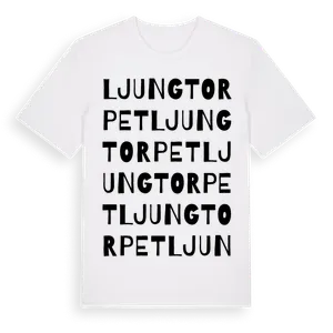 Ljungtorpet ordlek t-shirt – ekologisk bomull t-shirt från Pinshirt