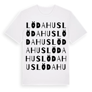 Lödahus ordlek t-shirt – ekologisk bomull t-shirt från Pinshirt