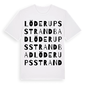 Löderups strandbad ordlek t-shirt – ekologisk bomull t-shirt från Pinshirt