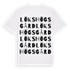 White t-shirt med Lökshögs gård ordlek t-shirt