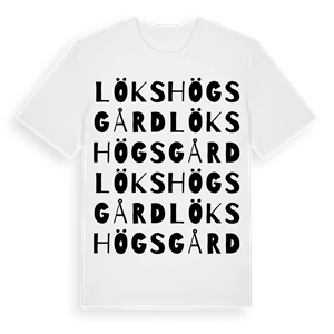 Lökshögs gård ordlek t-shirt – ekologisk bomull t-shirt från Pinshirt