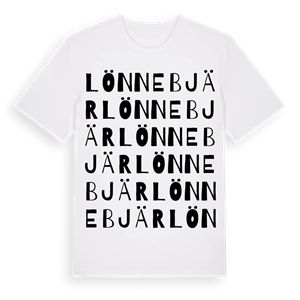 Lönnebjär ordlek t-shirt – ekologisk bomull t-shirt från Pinshirt