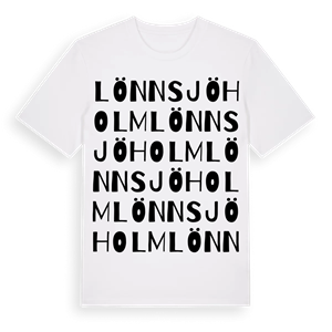 Lönnsjöholm ordlek t-shirt – ekologisk bomull t-shirt från Pinshirt
