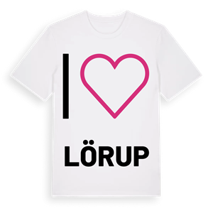 Jag älskar Lörup t-shirt stort tryck – ekologisk bomull t-shirt från Pinshirt
