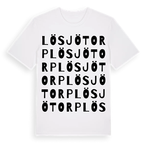 Lösjötorp ordlek t-shirt – ekologisk bomull t-shirt från Pinshirt