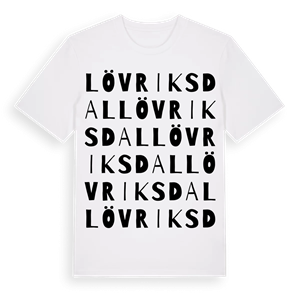 Lövriksdal ordlek t-shirt – ekologisk bomull t-shirt från Pinshirt
